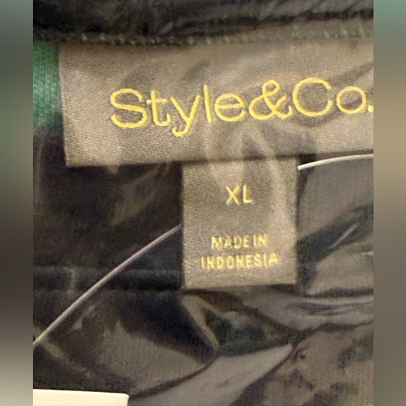 Style & Co. Long Sleeve Striped Button Trim Knit Top Tee Blue Grass NWT XL - Picture 6 of 9